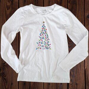 J CREW Holiday Christmas Tree Lights Collector Graphic Tree T-Shirt Tee Top S